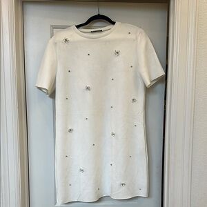 Zara Ivory Short Sleeve Dress